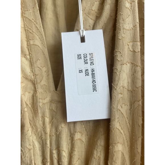 Hemant and Nandita Mavi Mini Dress Smocked Embroidered‎ in Nude Size XS - Picture 3 of 7